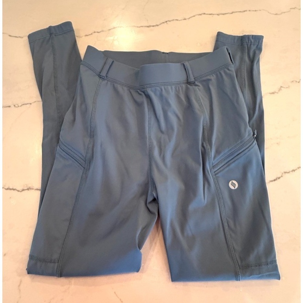 Santiny Riding Pants Youth Girls Large Equestrian, Blue-grayish